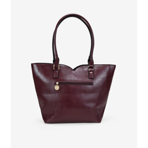 Bolso de hombro burdeos con efecto cocodrilo