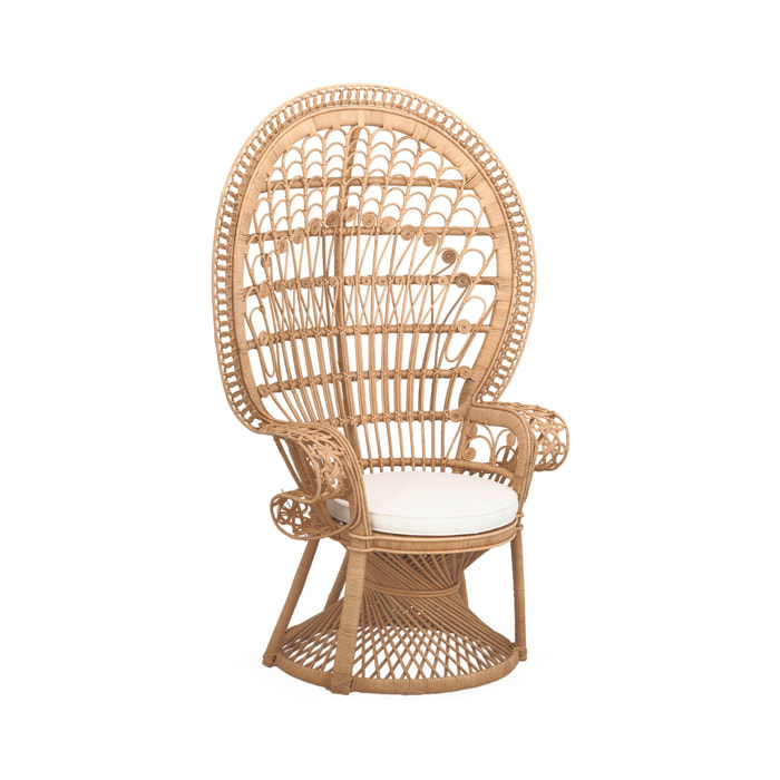 Fauteuil vintage rotin MAHE