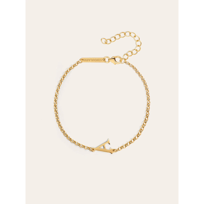 Bracciali Single Letter - B Argento Placcato Oro
