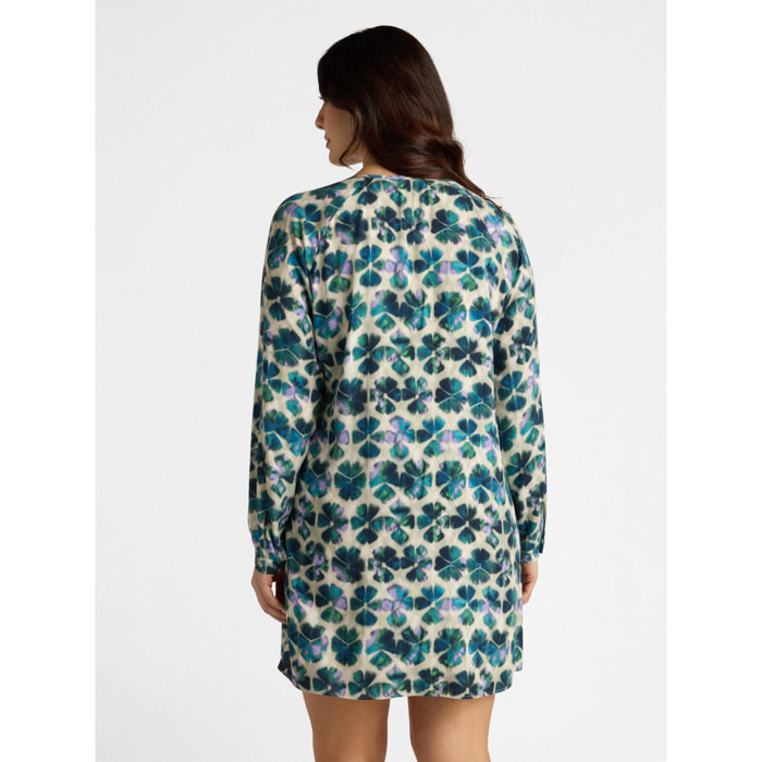 Fiorella Rubino - Vestito corto stampato con cintura - Verde