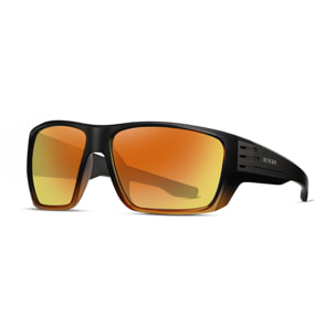 Gafas de sol OCEAN SKATE - Negro mate con montura marrón translúcida y / Polarizada revo amarillas