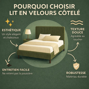 Lit coffre Parallèle | 3 Positions : Stocker, Faire Le lit, Repos | Espace de stockage jusqu'à 900 L | Velours côtelé | Gris clair
