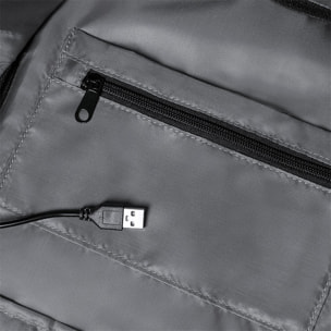 Connessione USB per zaino antifurto. Imbottito. Tasca imbottita per laptop e tablet