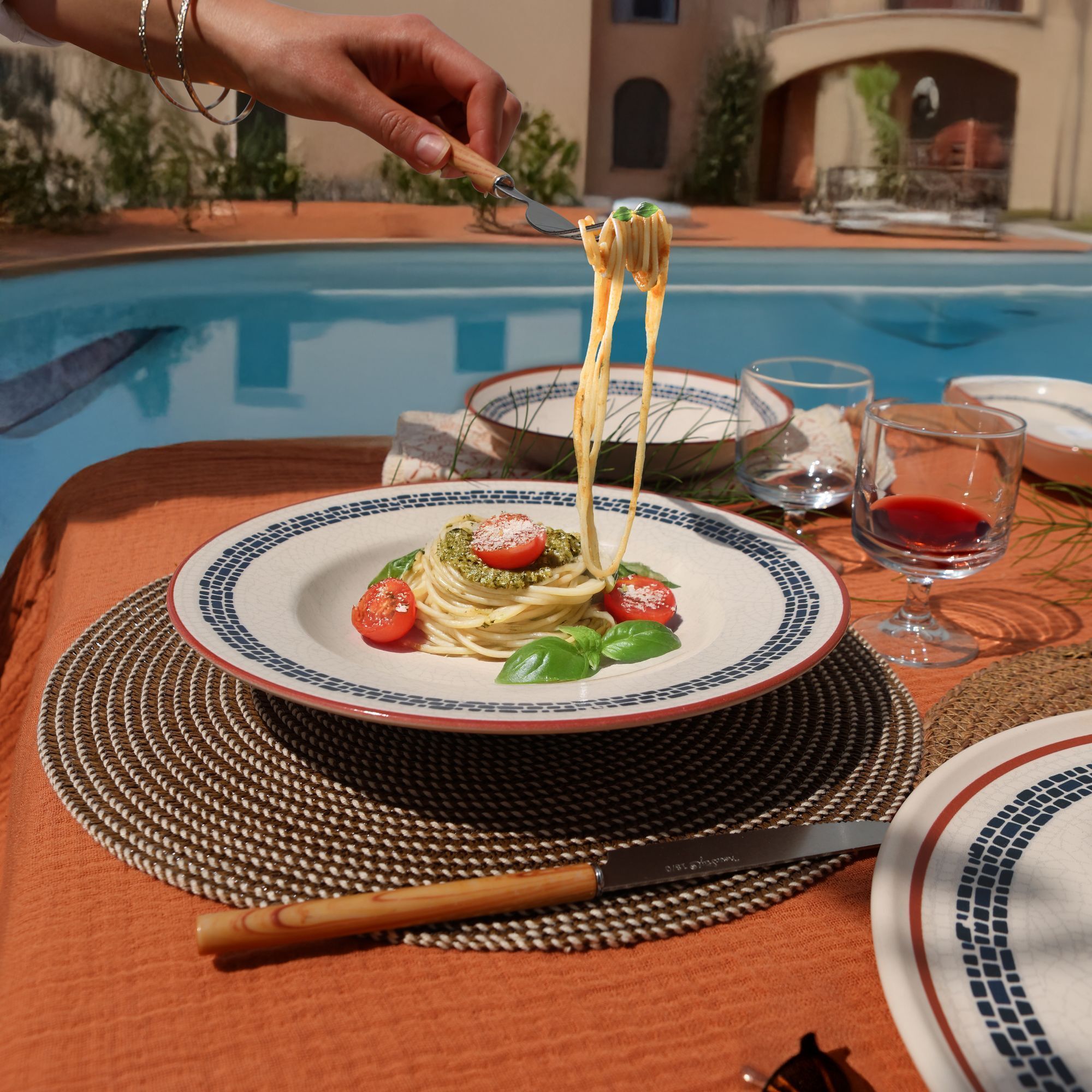 Lot de 6 assiettes à pâtes en faïence blanche 28cm AMATXI