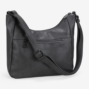 Bolso bandolera gris con tachas metálicas