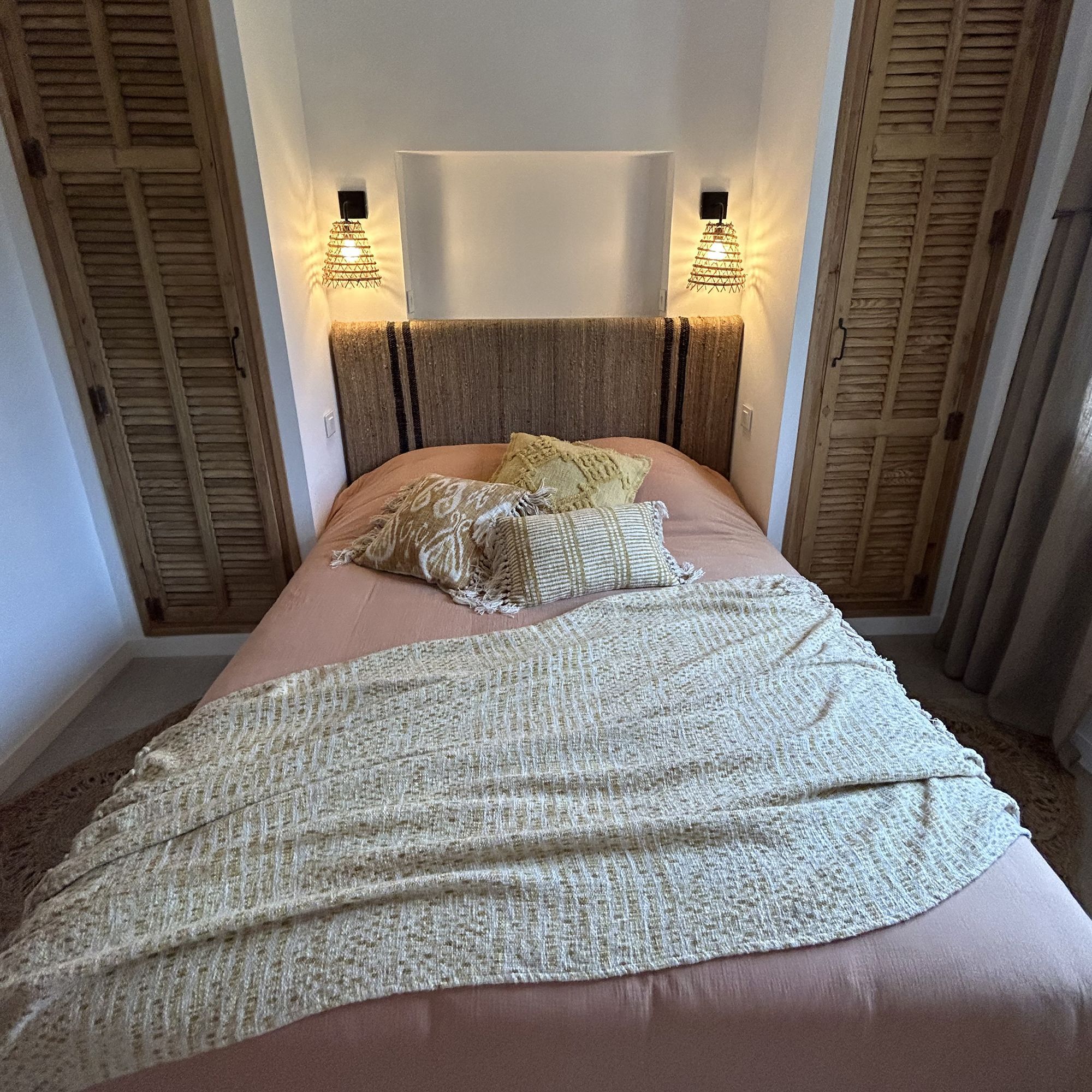 Plaid à franges en coton jaune avec franges 250cm RECIFE