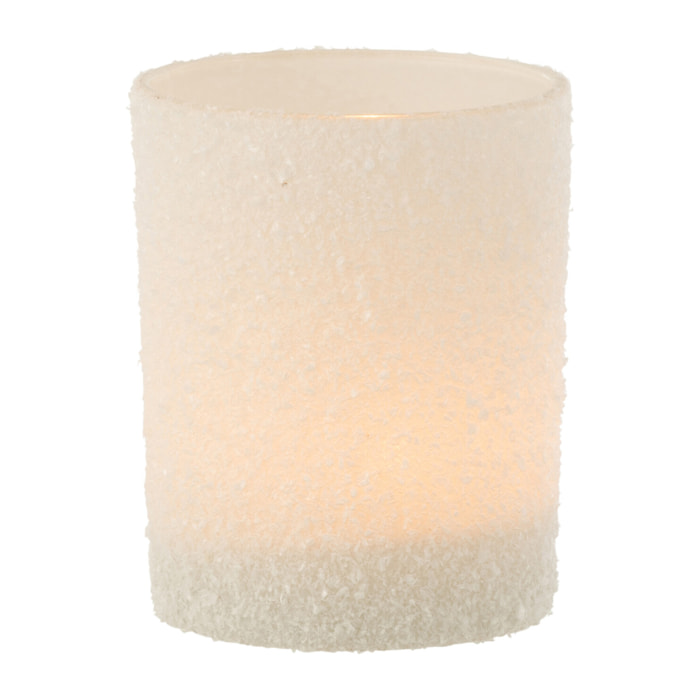 J-Line photophore Enneigé - verre - blanc - large