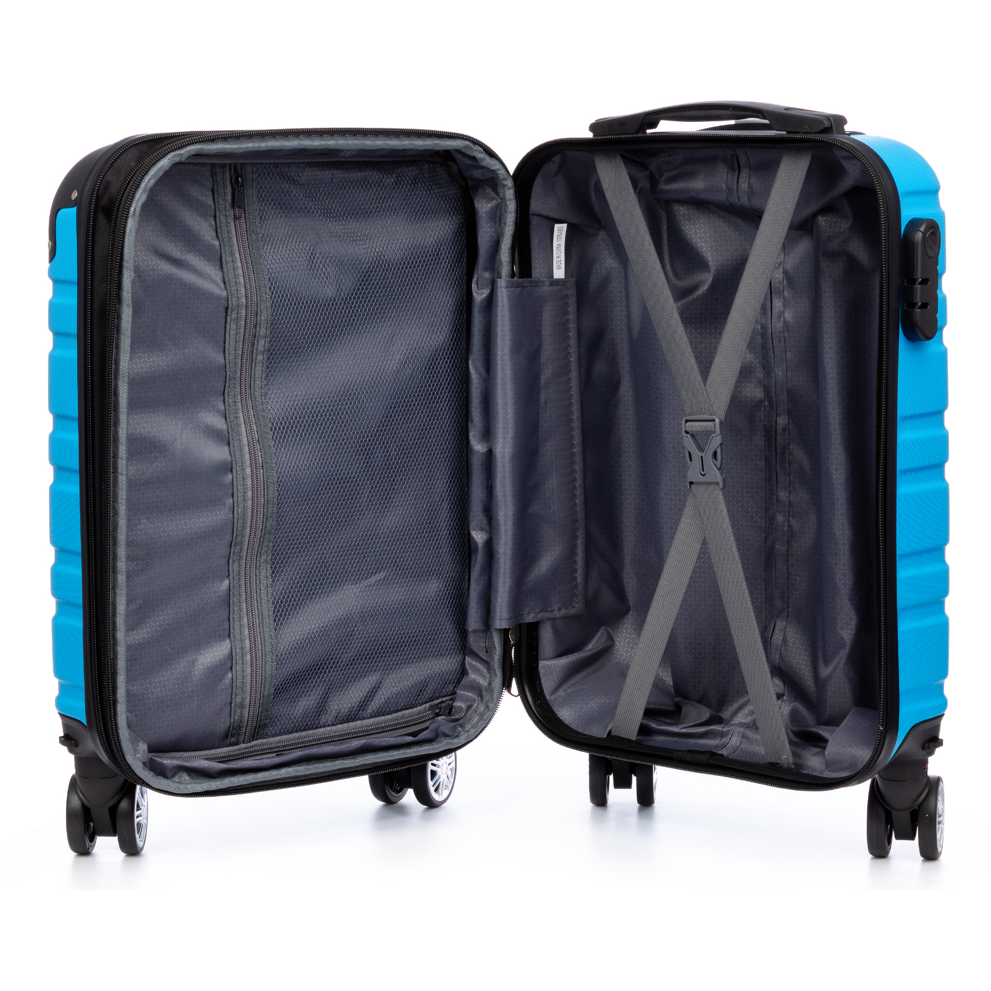 Juego de 2 maletas Trolley extensibles, en material ligero ABS de alta resistencia con esquinas reforzadas. Cerradura numérica, 4 ruedas dobles giratorias 360° y extraíbles.