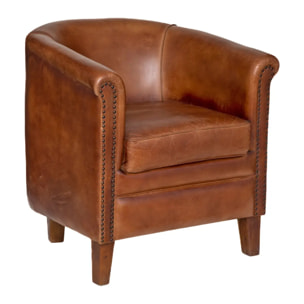 Fauteuil "Valam" - cuir - marron