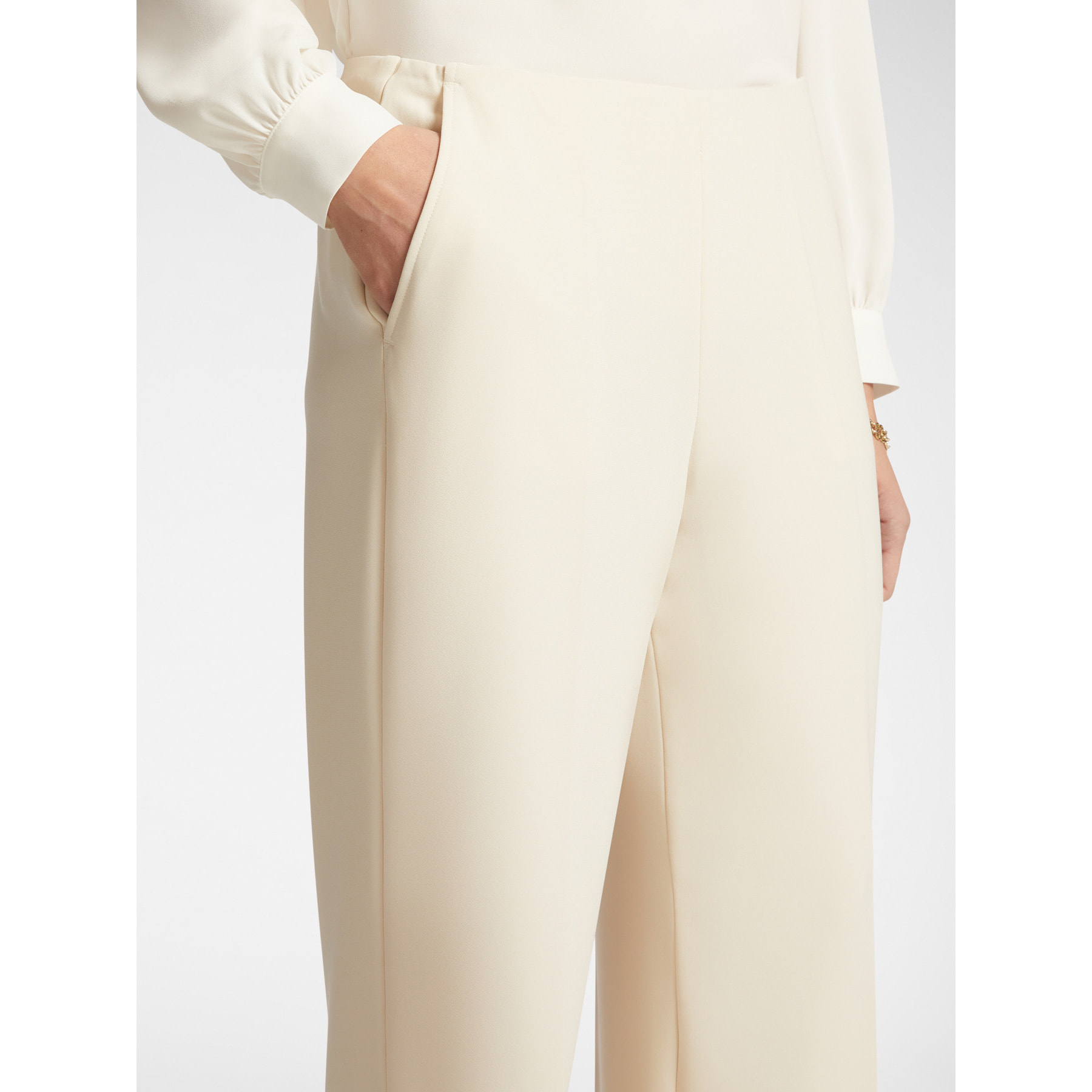 Elena Mirò - Pantalones palazzo elegantes - Blanco