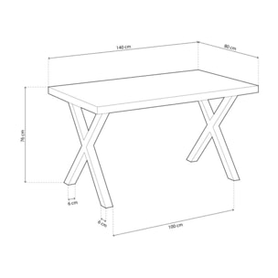 Mesa de comedor X-Loft 140 Roble salvaje - Blanco