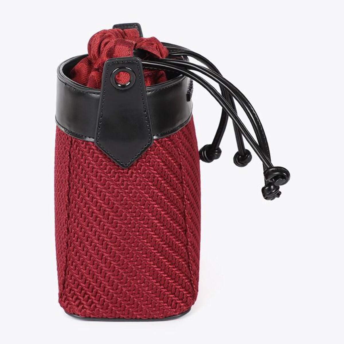 Borsa a tracolla combinata in tessuto e similpelle