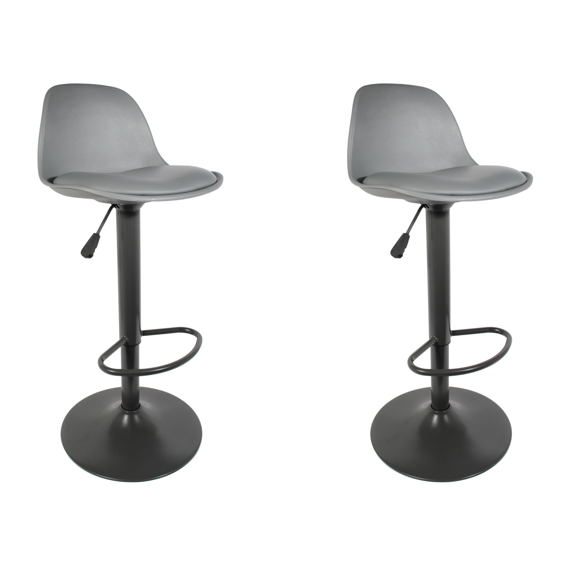 Tabouret De Bar Isak Gris - Lot De 2