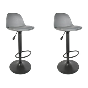 Tabouret De Bar Isak Gris - Lot De 2