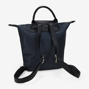 Mochila deportiva azul con solapa