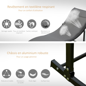 Lot de 2 transats – Légers et pliables – Faciles à ranger