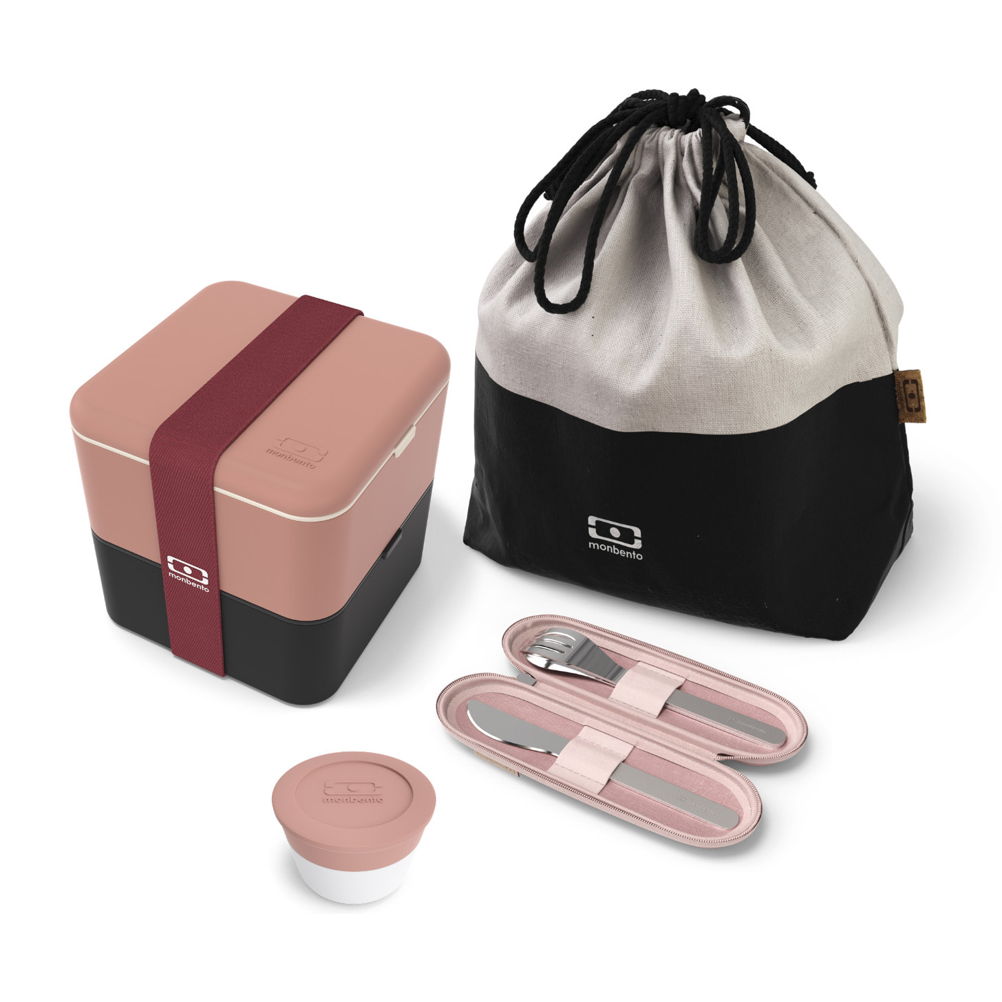 Set repas lunch box 2 étages 1,7L + sac de transport + couverts