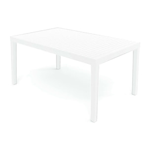 Tavolo da esterno Susa, Tavolo rettangolare allungabile da pranzo, Tavolo da giardino estensibile, 100% Made in Italy, Cm 150x90h72, Bianco