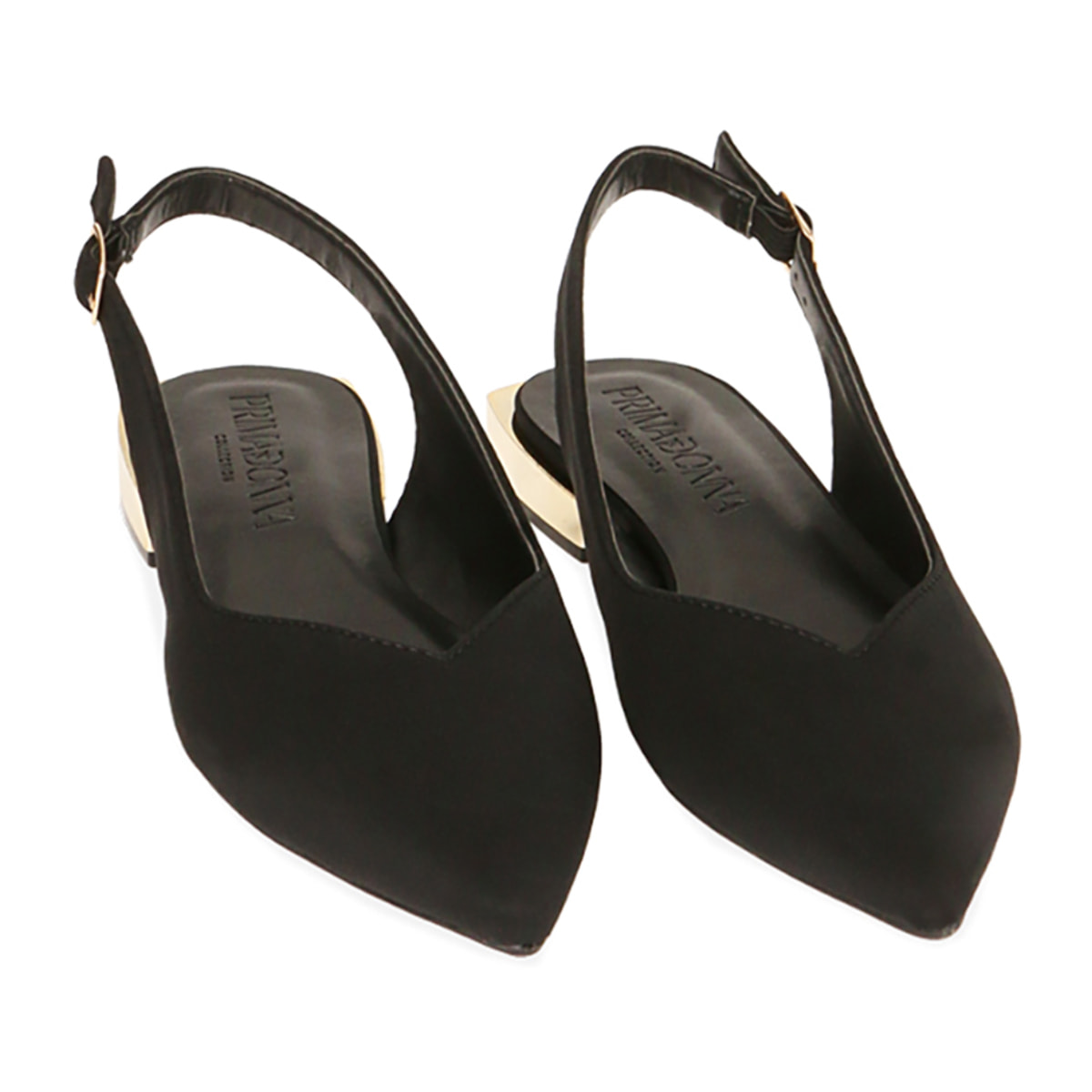 Ballerine nere slingback in tessuto