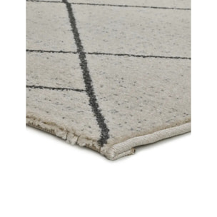 MALIKA Alfombra étnica de pelo corto blanco, varias medidas disponibles.