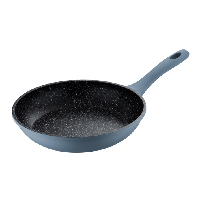 Juego de 3 sartenes ø18ø22ø26cm en aluminio forjado mangos azules niza san ignacio