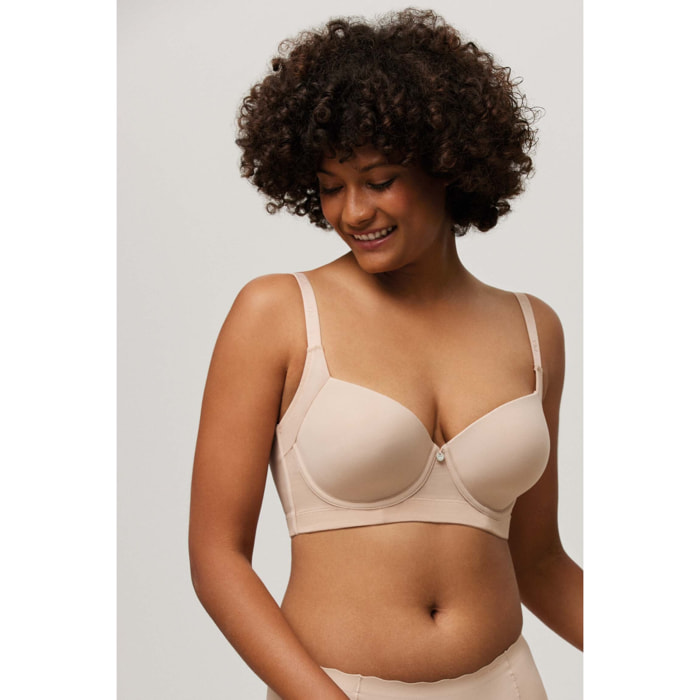 Reggiseno imbottito con ferretto beige, coppe C e D