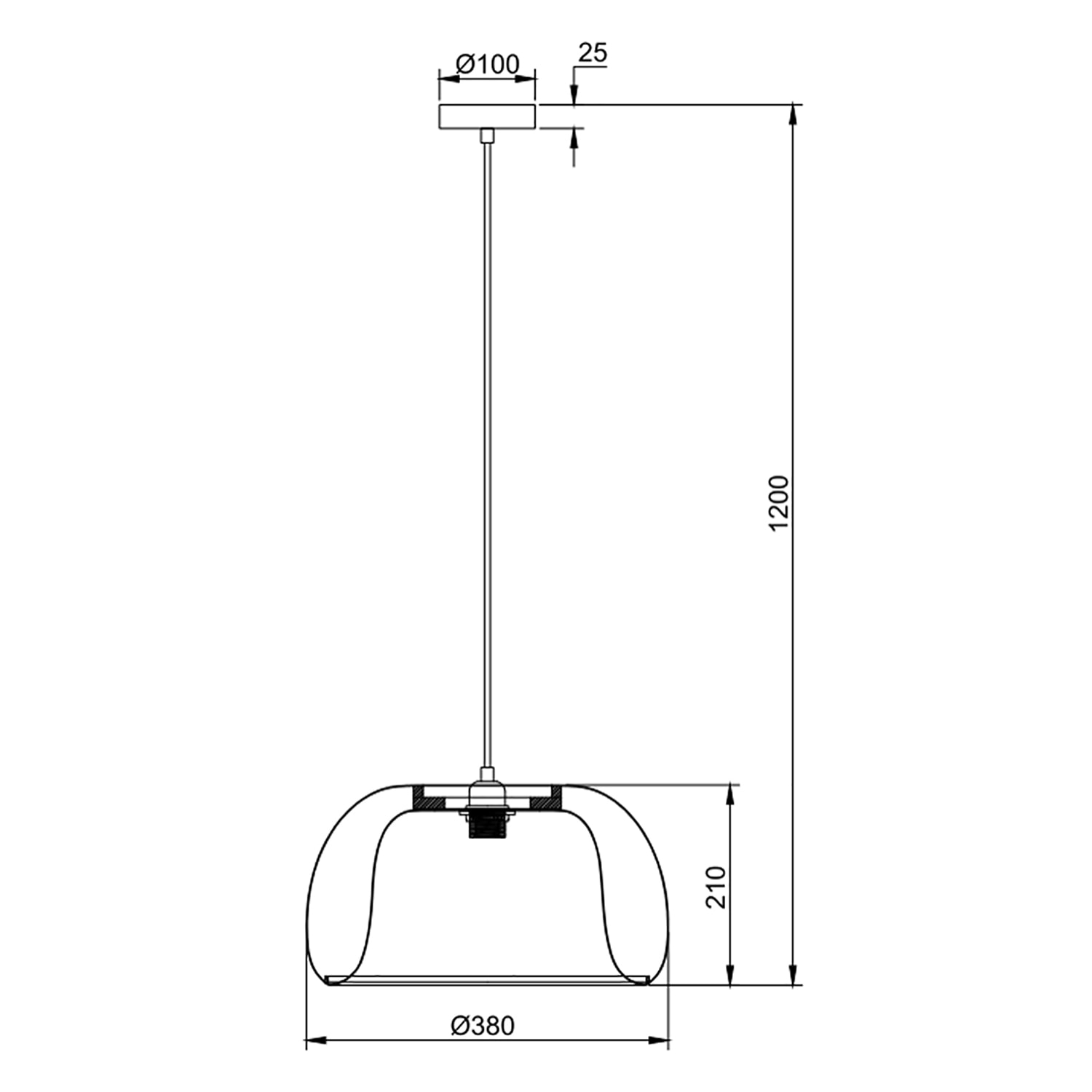 Lámpara de techo Hana de Bambú, diametro 38 cm