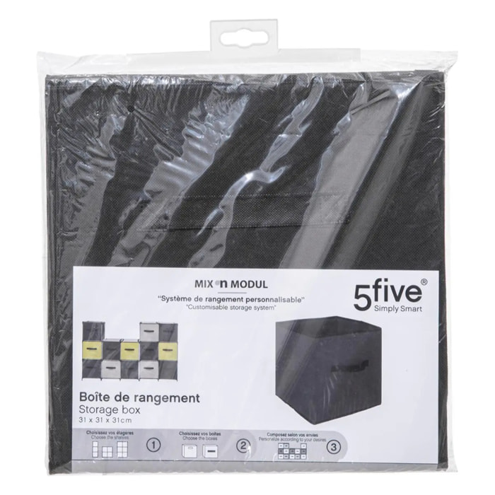 Panier tissuLanière 31x31cm "Mix N' Modul" noir