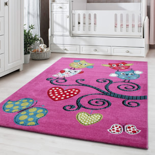 KIDS - Tapis enfant à motif hiboux violet - KID0420LIL
