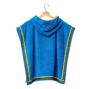 Albornoz poncho Benetton, 7-14 años, 380 gsm, 100% algodón azul