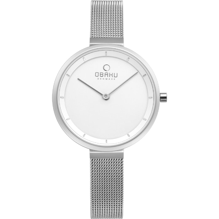 Orologio OBAKU bianco-acciaio argento