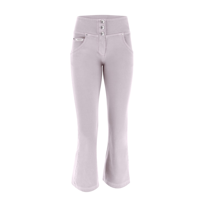 Pantaloni push up WR.UP® 7/8 flare taglio vivo in gabardine