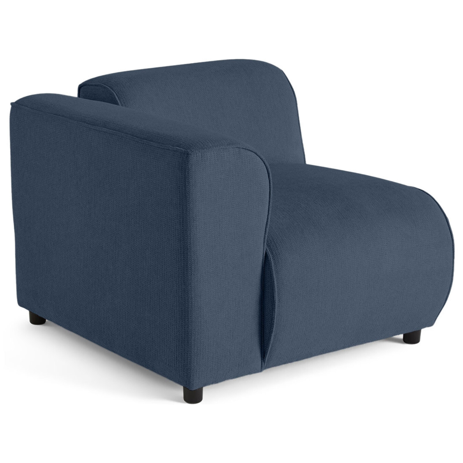 Suaro - Module d'assise d'angle gauche en tissu texturé - Bleu