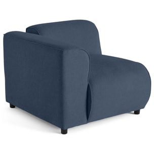 Suaro - Module d'assise d'angle gauche en tissu texturé - Bleu