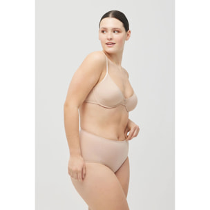 Slip riducente in cotone beige a compressione media