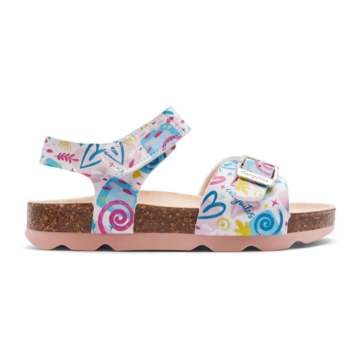 Sandalias Bio Estampado Corazones Multicolor