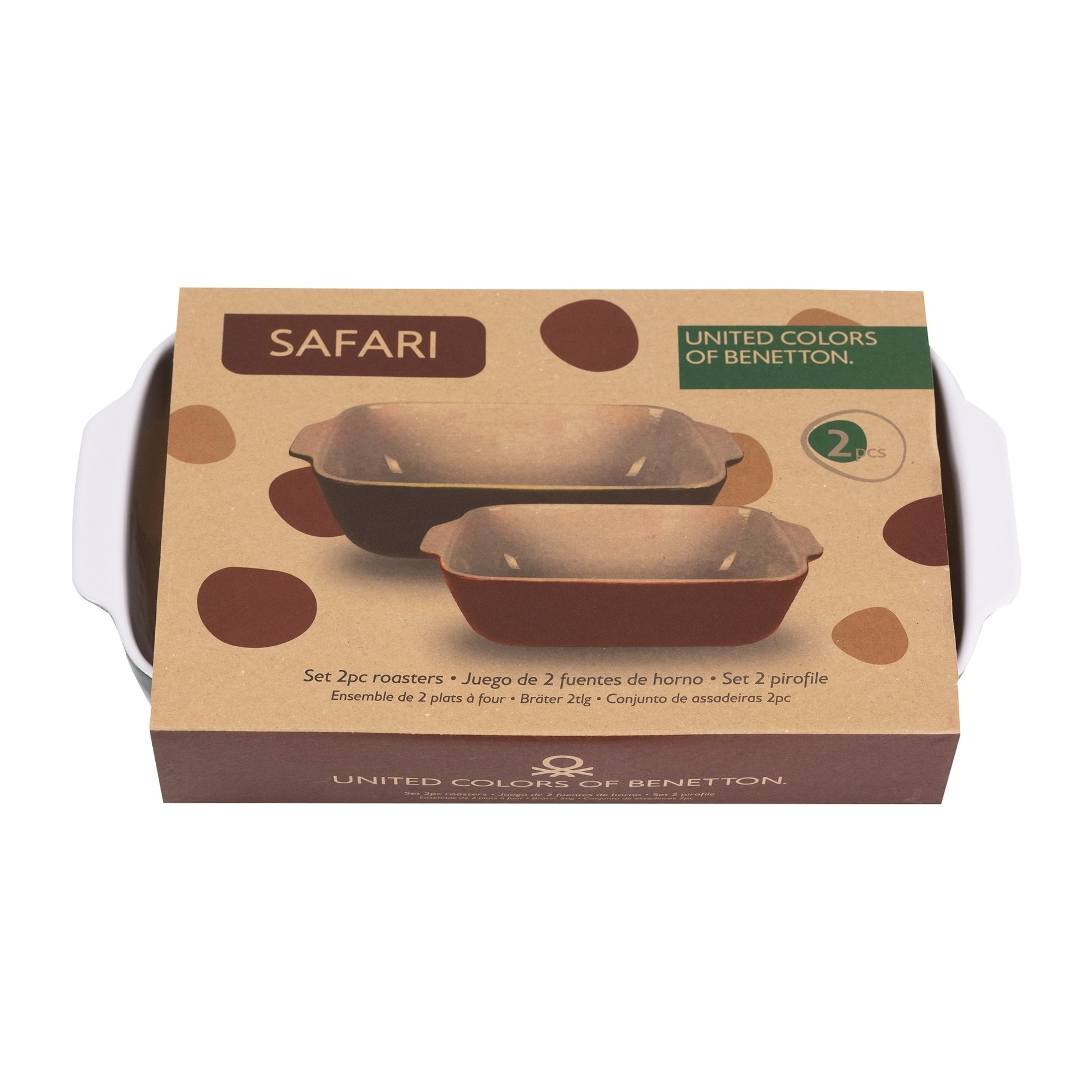 Set 2pc fuente gres safari benetton