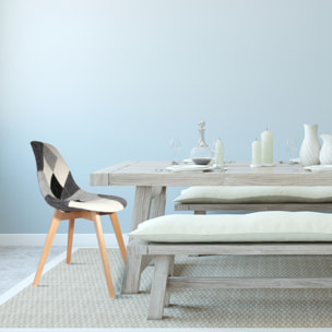 Chaise Scandinave Patchwork Gris - Lot De 2