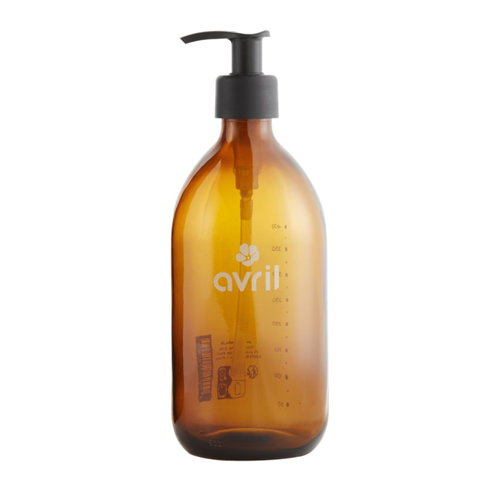 Flacon rechargeable - Flacon en verre ambré 500ml