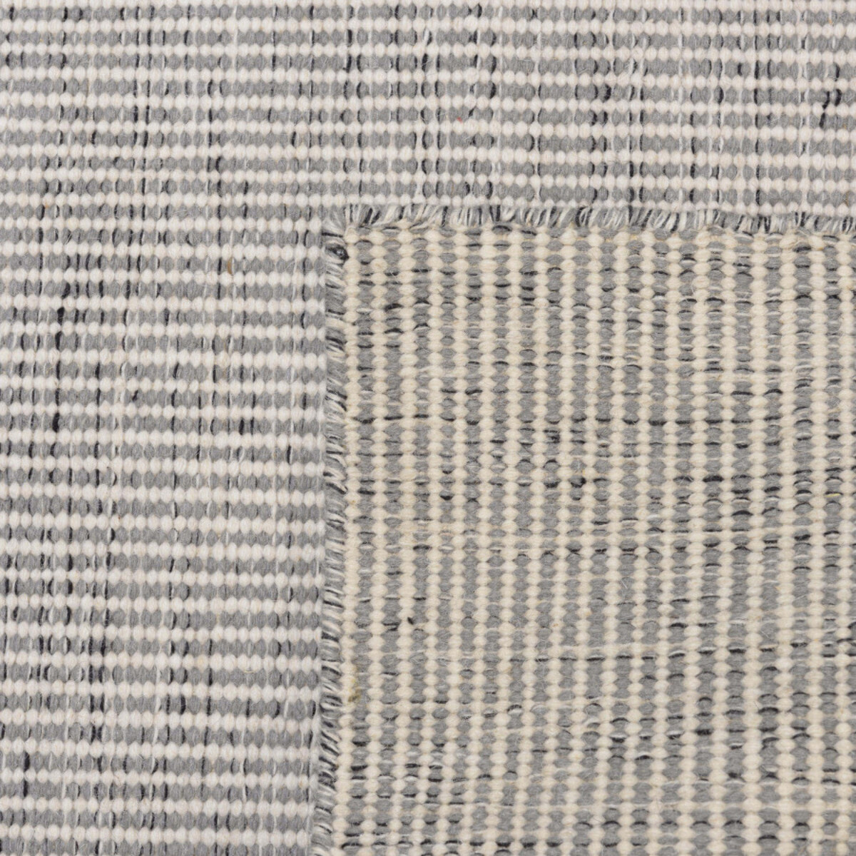 QUENTIN - Tapis rect 160x230cm en laine tissée couleur blanc/gris chiné