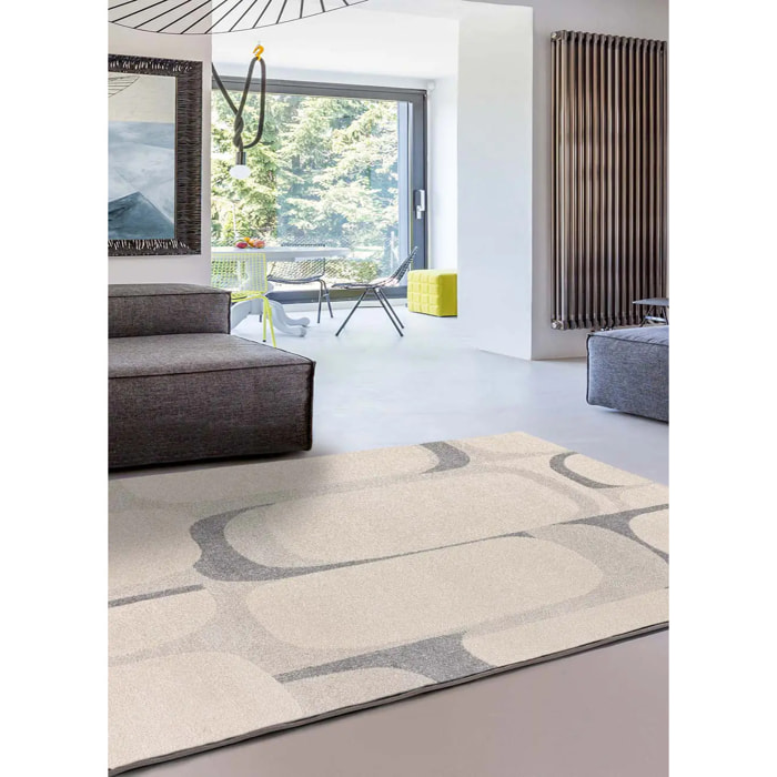 PORTO Alfombra abstracta en tonos beige y gris, varias medidas disponibles
