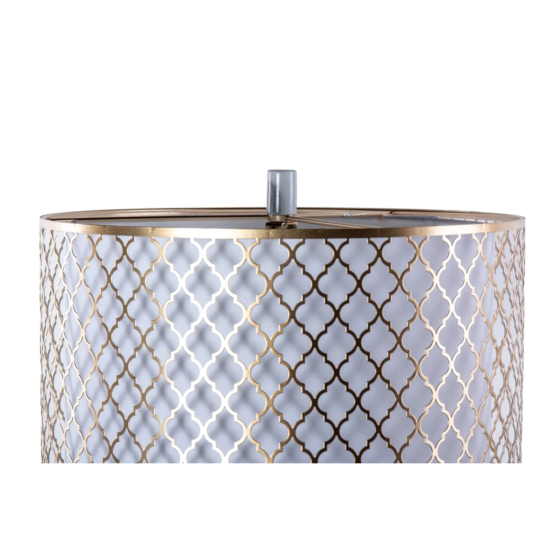 Lampara De Suelo Metal Dorada Blanca 40x40x165 Cm