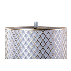 Lampara De Suelo Metal Dorada Blanca 40x40x165 Cm