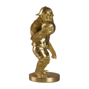 Figura Kingkong Basket Resina Dorada 23x15x34 Cm