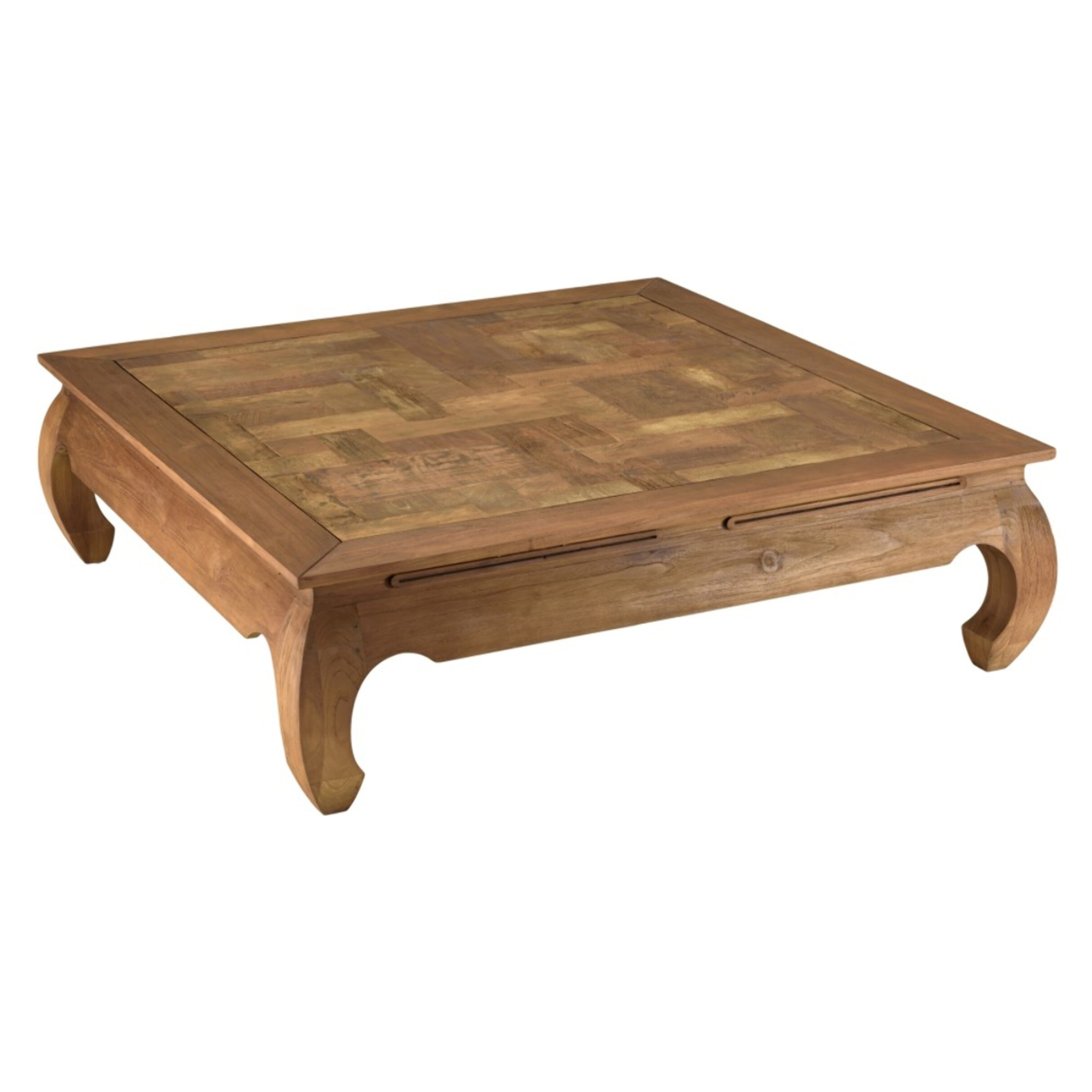 SIXTINE- Table opium 120x120cm en teck recyclé plateau mosaïque