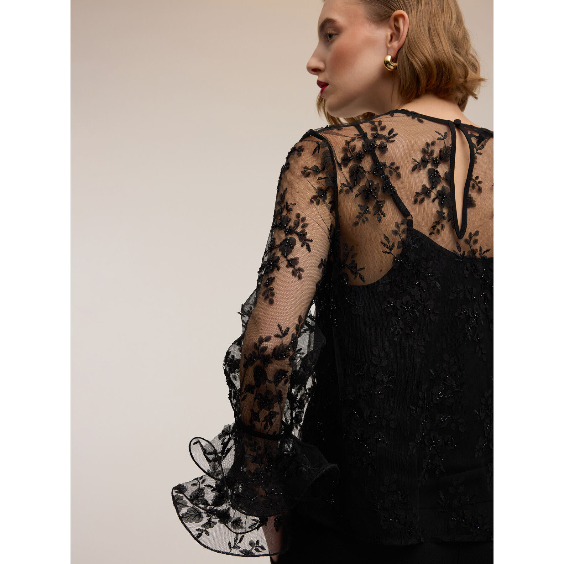 Motivi - Blusa de encaje Smart Couture - Negro