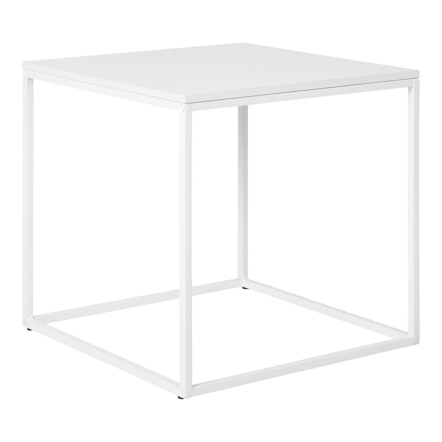 Tavolino d'Appoggio Vita Bianco con Gambe in Metallo — 45×45×45 cm