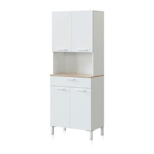Alacena cocina Colin 4 Puertas Blanco Artik (Blanco Mate) - Roble Canadian
