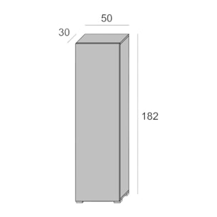 Armadio multiuso Fiordaliso, Mobile lineare a 1 Anta e 7 ripiani, Colonna da ingresso o bagno, Scarpiera moderna, 100% Made in Italy, Cm 50x30h182, Olmo