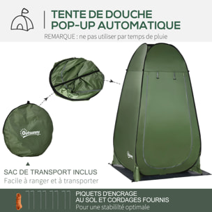 Tente de douche pliable pop-up automatique instantanée cabinet de changement camping polyester vert